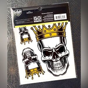 3 SKULL King Auto Decals Skull with Crown - 3 Different Sizes! Auto Drive Decal